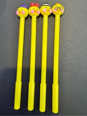 Cute Yellow Chick Decorative Gel Pens - Set of 4